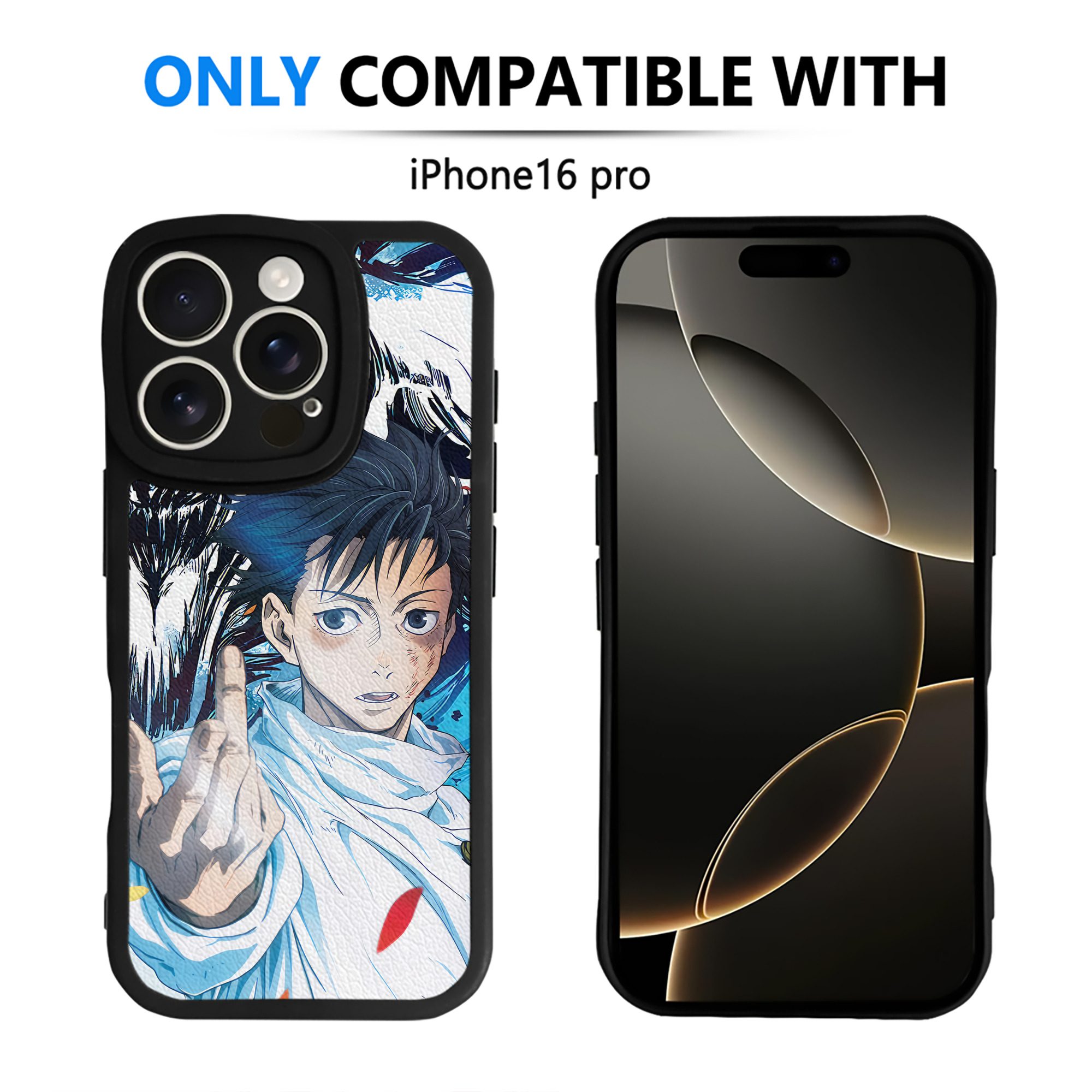 （画像用） 呪術廻戦 Jujutsu Kaisen 【iPhone 16シリーズ対応】シリコンスマホケース（レザー調） 材質：シリコン